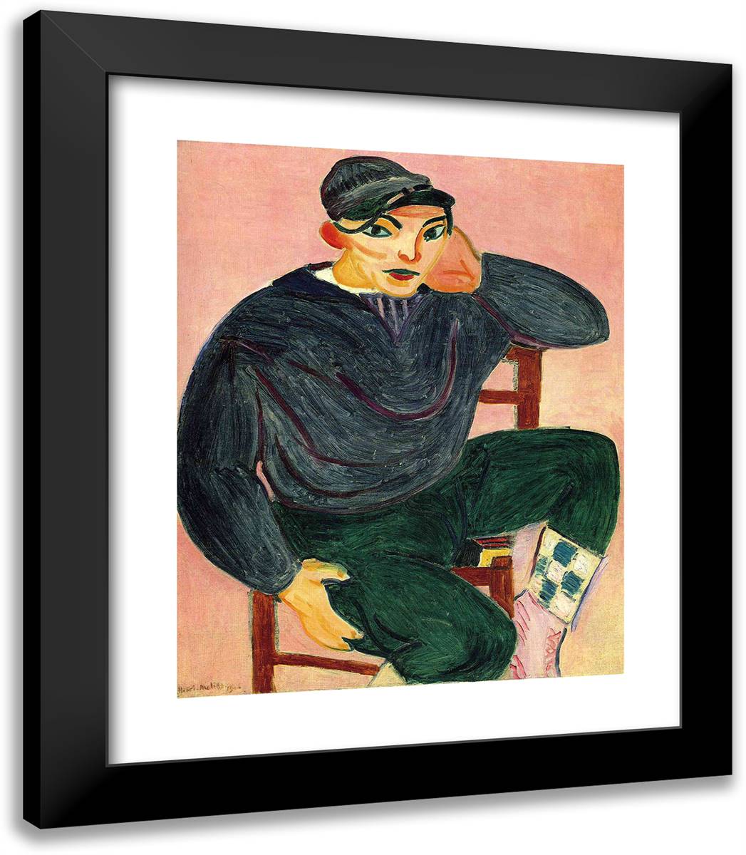 The Young Sailor II 20x23 Black Modern Wood Framed Art Print Poster by Matisse, Henri