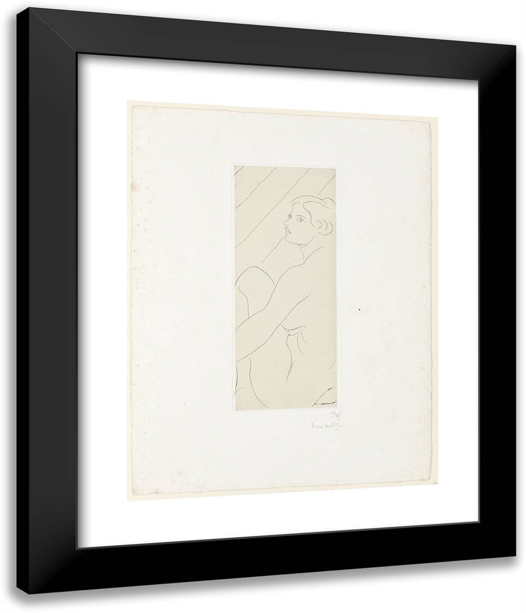 Three-Quarter VIew of a Woman's Torso 20x24 Black Modern Wood Framed Art Print Poster by Matisse, Henri