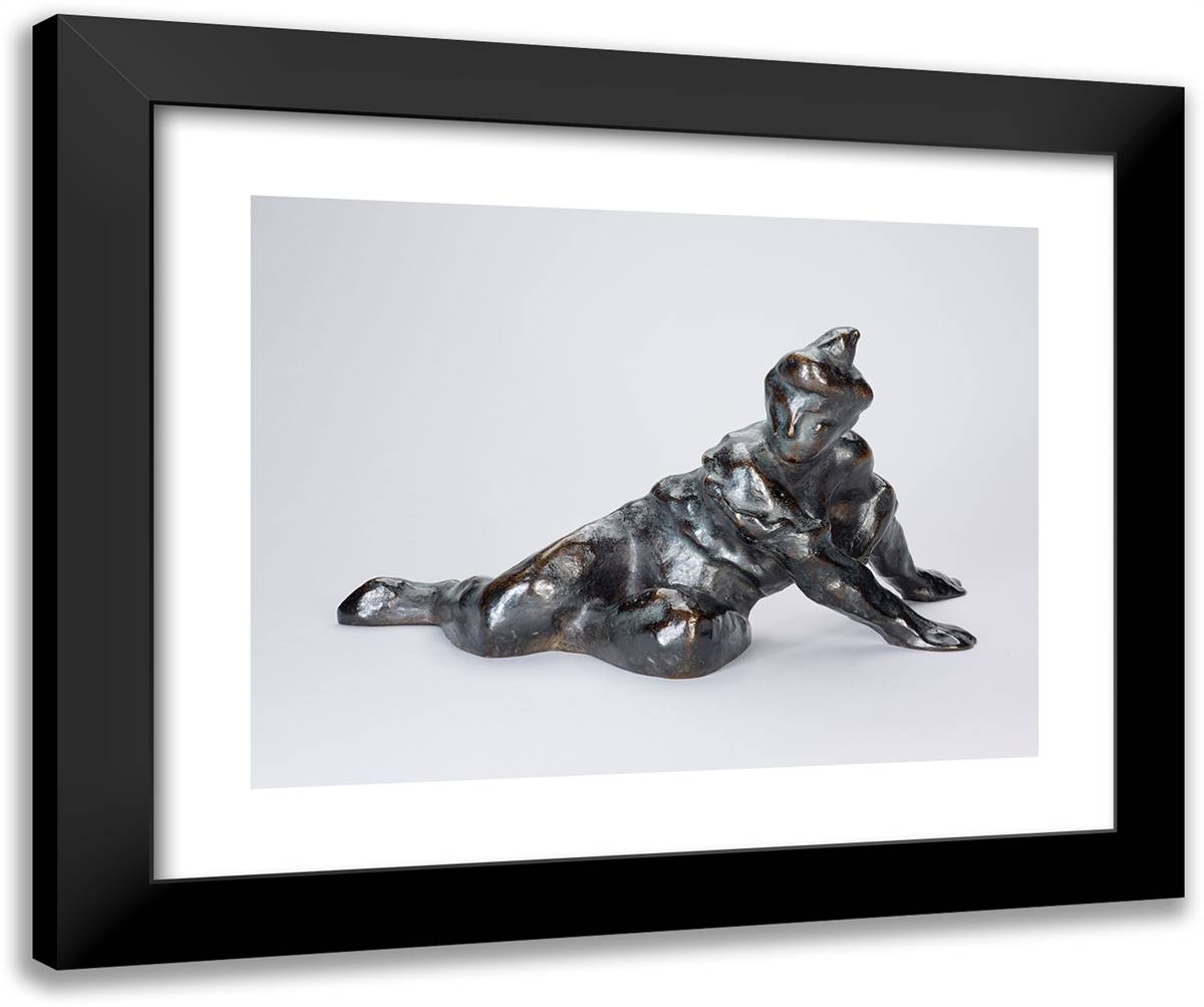 Woman Leaning on Her Hands 24x20 Black Modern Wood Framed Art Print Poster by Matisse, Henri