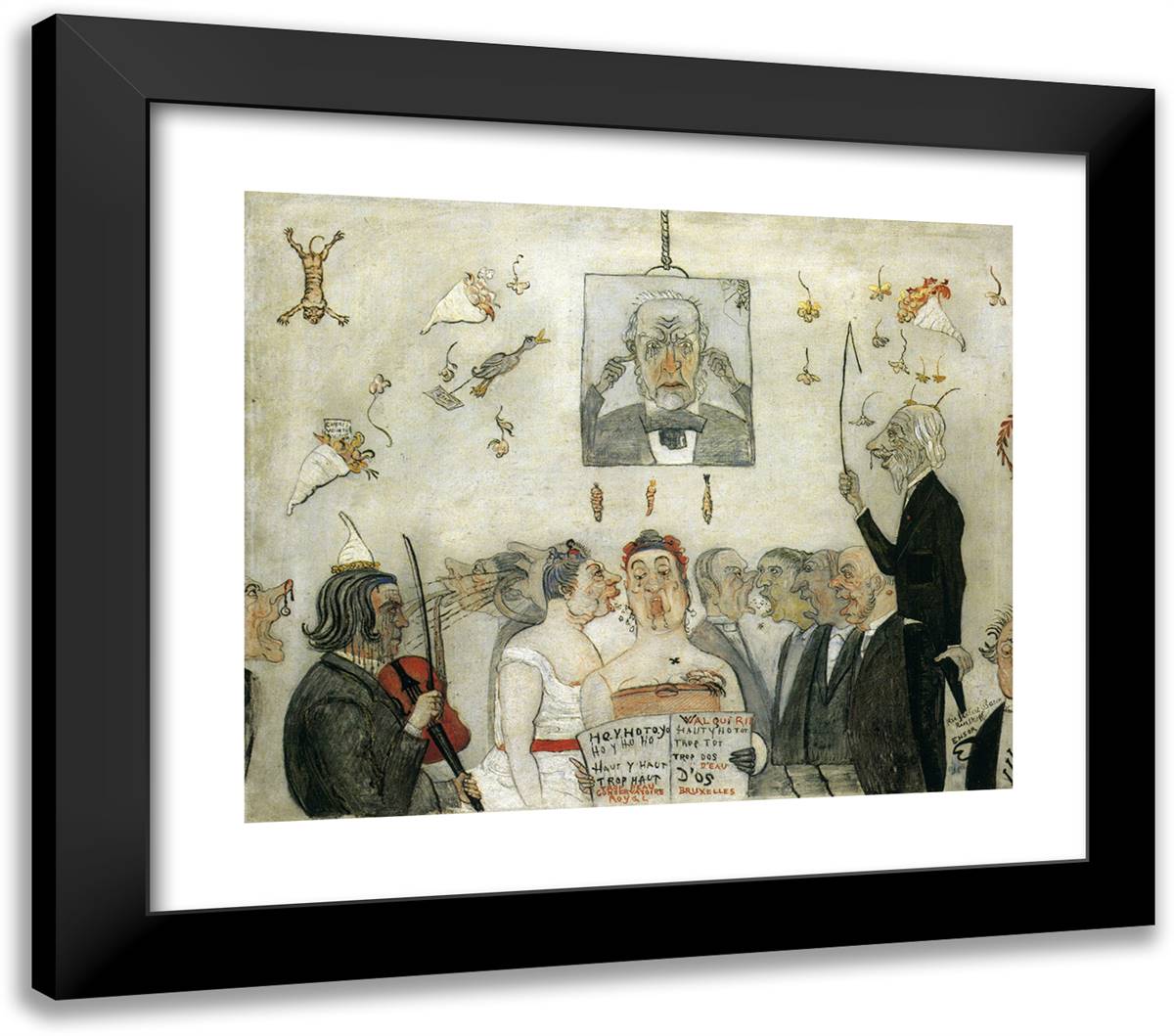 At the Conservatory2 23x20 Black Modern Wood Framed Art Print Poster by Ensor, James