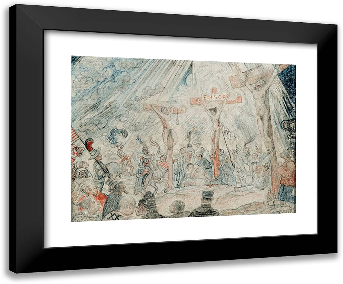 Calvary 24x20 Black Modern Wood Framed Art Print Poster by Ensor, James