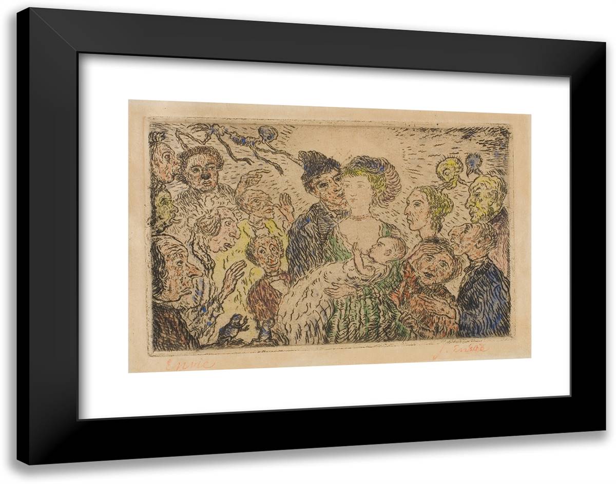 Envy, from the Deadly Sins 24x19 Black Modern Wood Framed Art Print Poster by Ensor, James