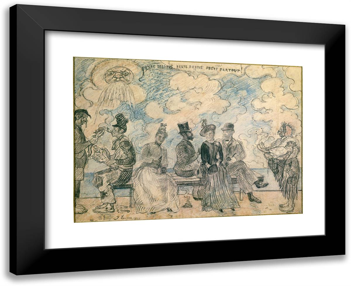 Hell Under, Hell Above, Hell All Around 24x20 Black Modern Wood Framed Art Print Poster by Ensor, James
