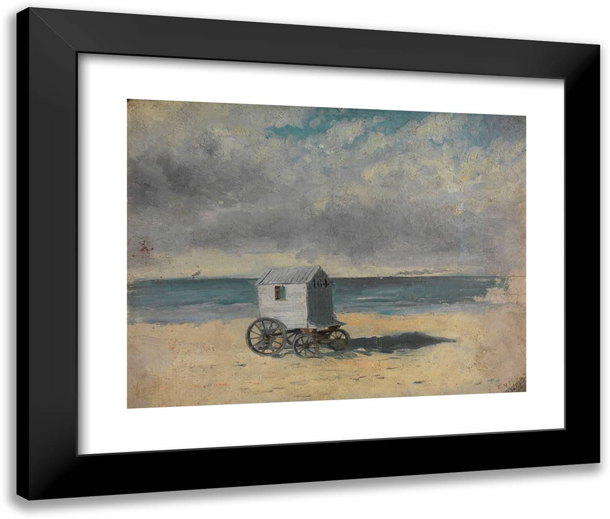 The Bathing Hut. Afternoon, July 29, 1876 24x20 Black Modern Wood Framed Art Print Poster by Ensor, James