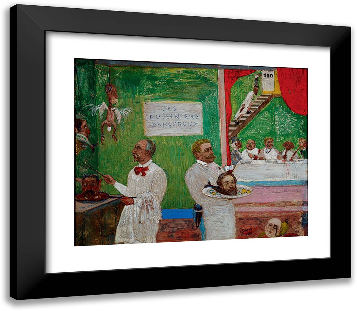 The Dangerous Cooks 23x20 Black Modern Wood Framed Art Print Poster by Ensor, James
