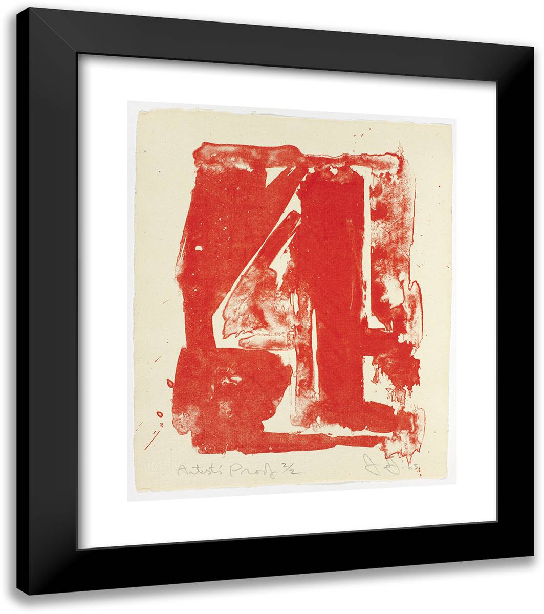 4, from 0-9 20x23 Black Modern Wood Framed Art Print Poster by Ensor, James