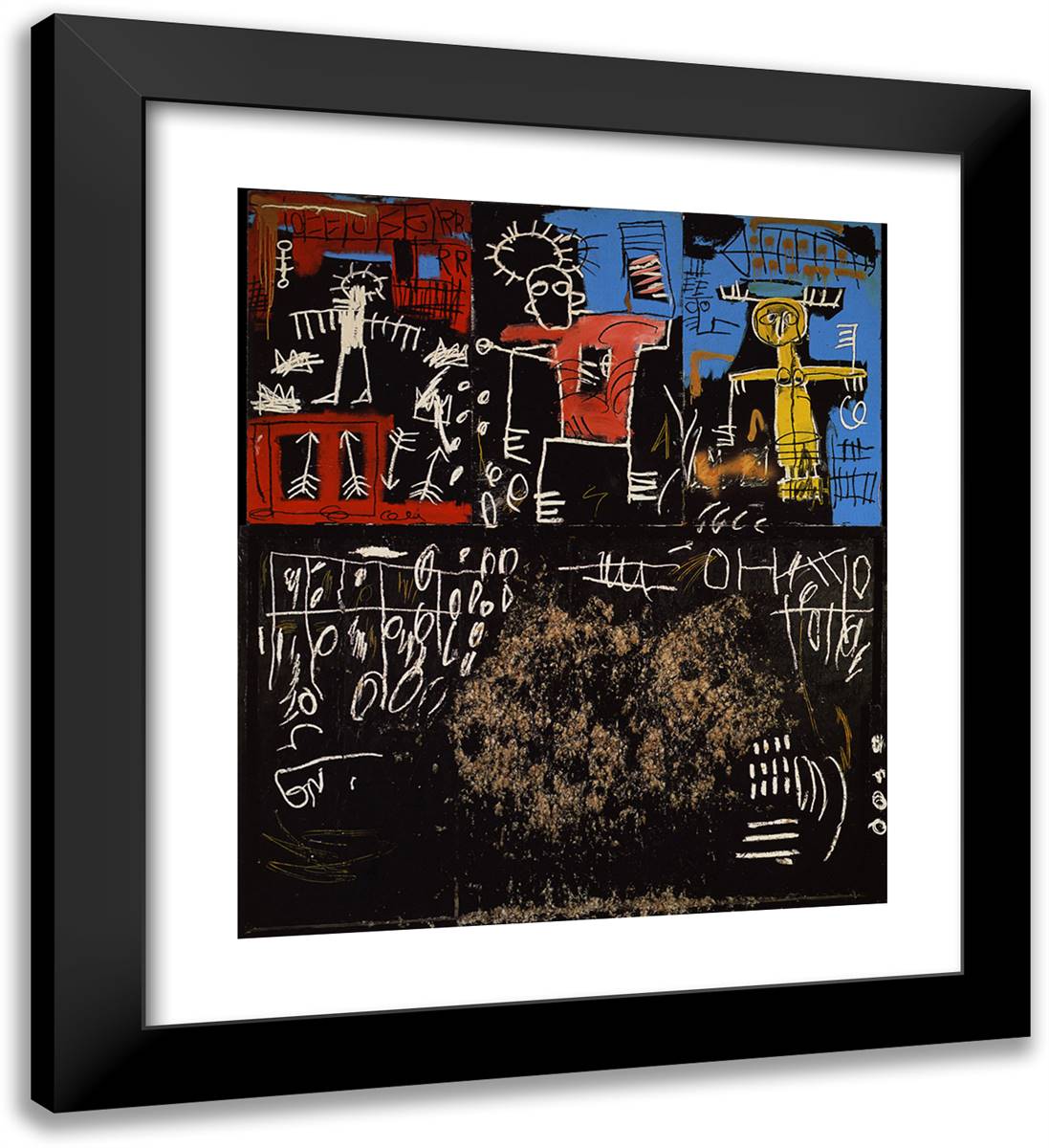 Black Tar and Feathers 20x22 Black Modern Wood Framed Art Print Poster by Basquiat, Jean Michel