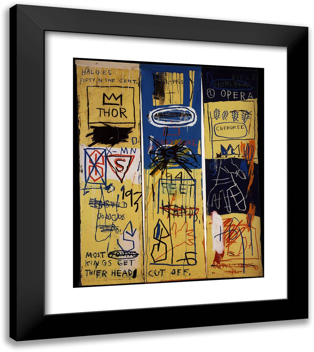 Charles the First 20x23 Black Modern Wood Framed Art Print Poster by Basquiat, Jean Michel