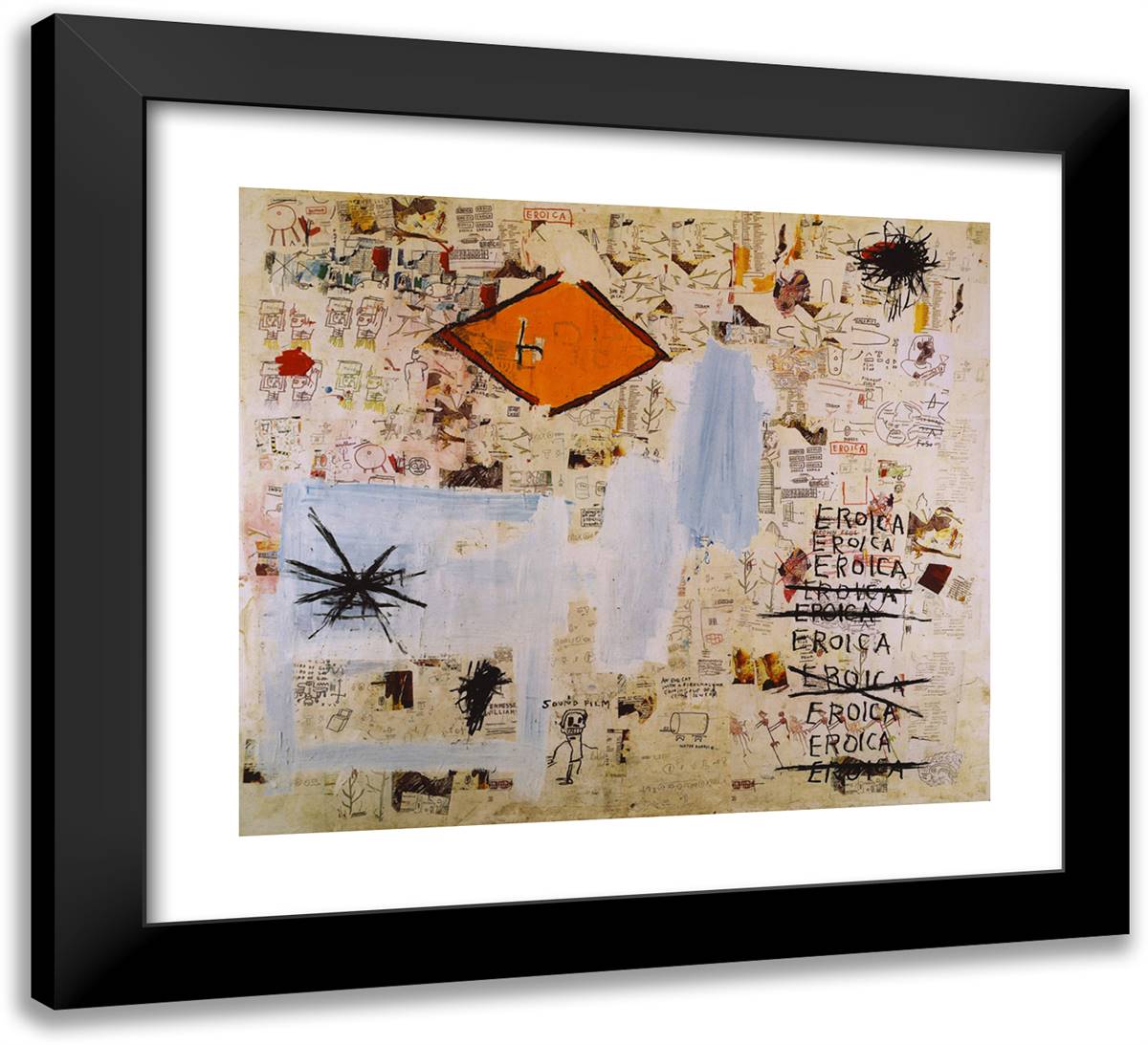 Eroica 22x20 Black Modern Wood Framed Art Print Poster by Basquiat, Jean Michel