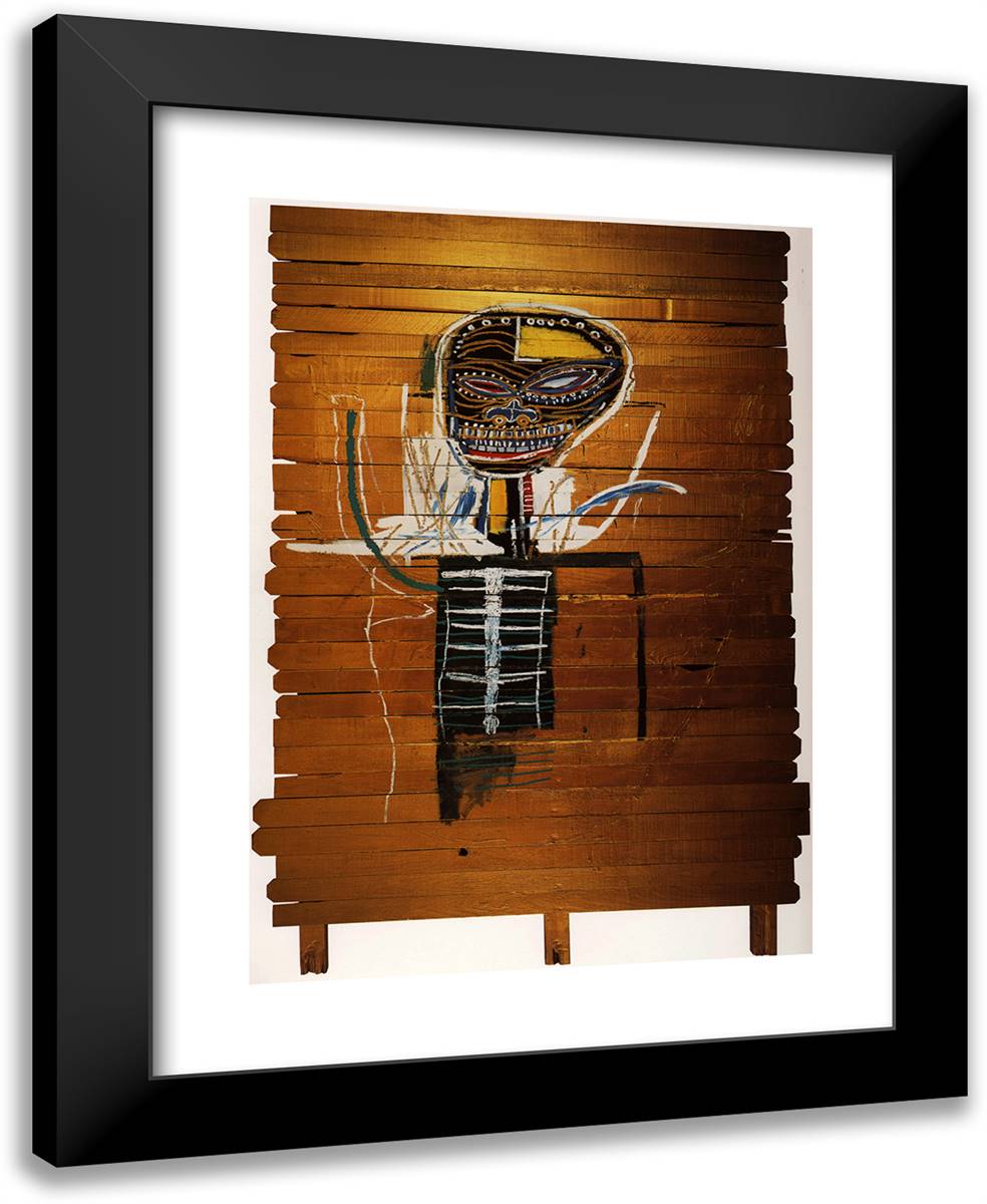 Gold Griot 19x24 Black Modern Wood Framed Art Print Poster by Basquiat, Jean Michel
