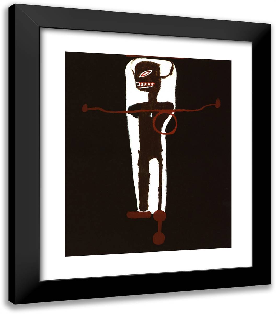 Gri Gri 20x23 Black Modern Wood Framed Art Print Poster by Basquiat, Jean Michel