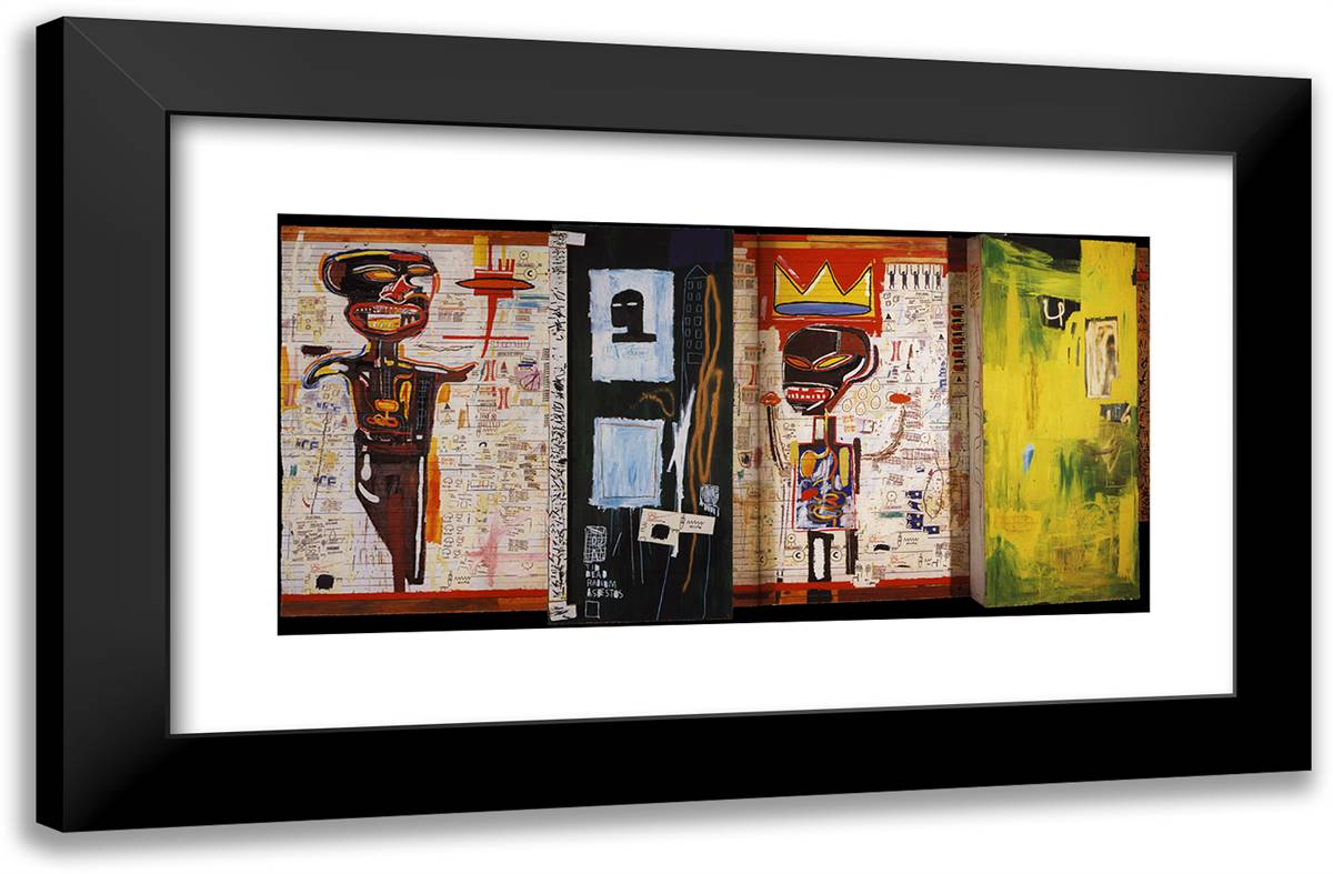 Grillo 24x16 Black Modern Wood Framed Art Print Poster by Basquiat, Jean Michel