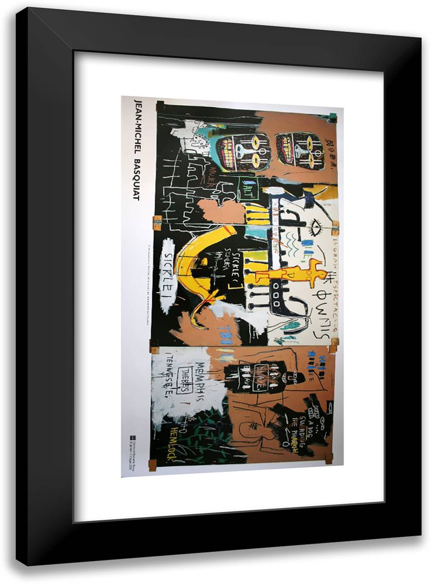 History of the Black People 17x24 Black Modern Wood Framed Art Print Poster by Basquiat, Jean Michel