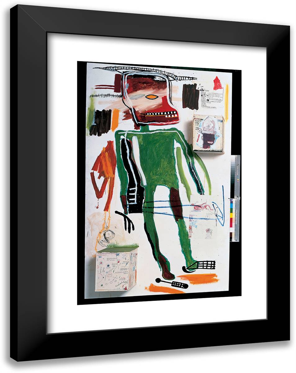 It Hurts 18x24 Black Modern Wood Framed Art Print Poster by Basquiat, Jean Michel