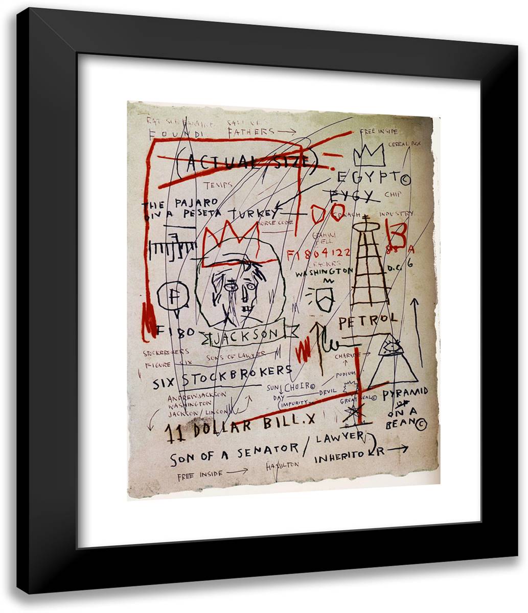 Jackson 20x24 Black Modern Wood Framed Art Print Poster by Basquiat, Jean Michel