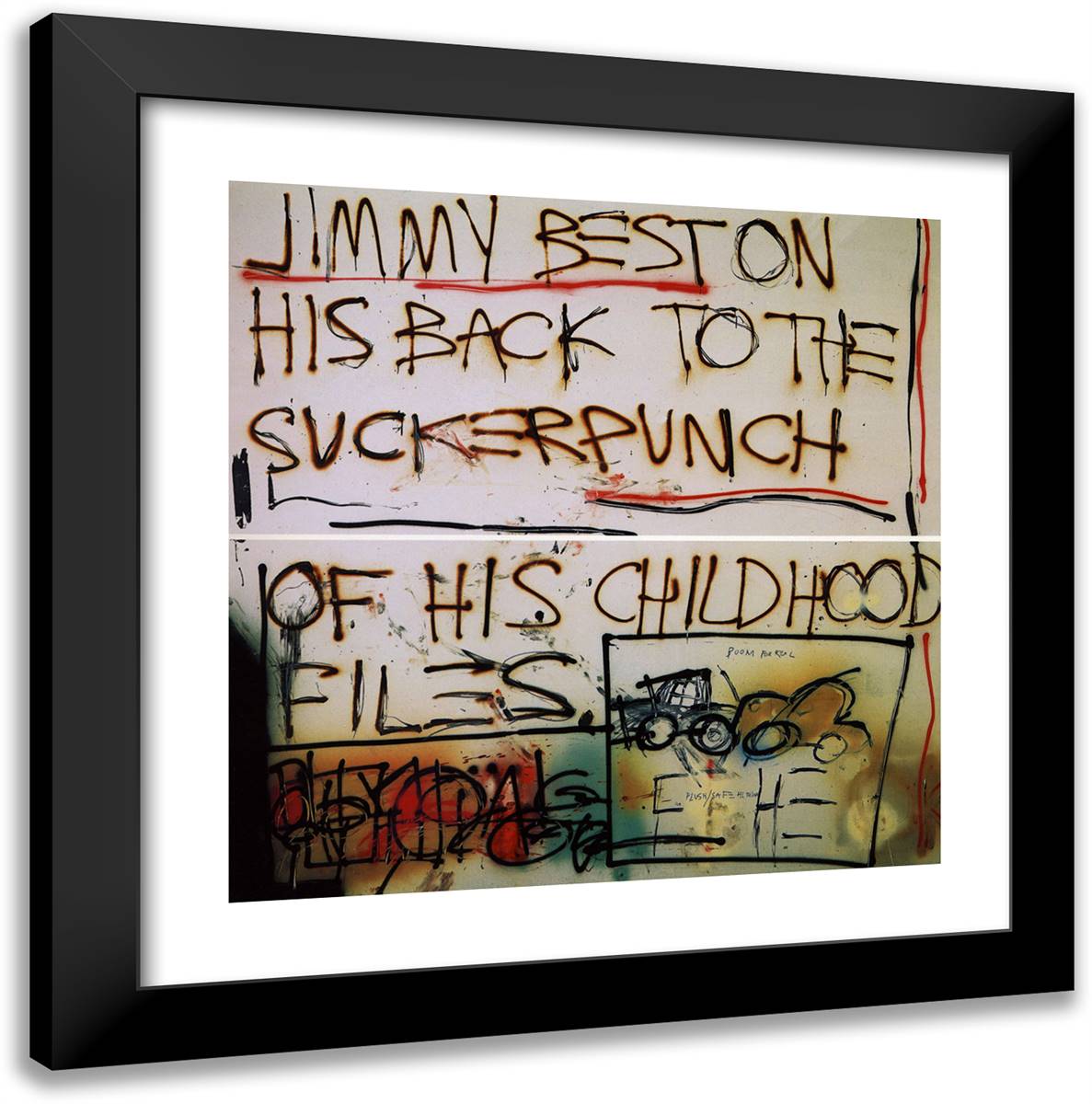 Jimmy Best... 20x20 Black Modern Wood Framed Art Print Poster by Basquiat, Jean Michel