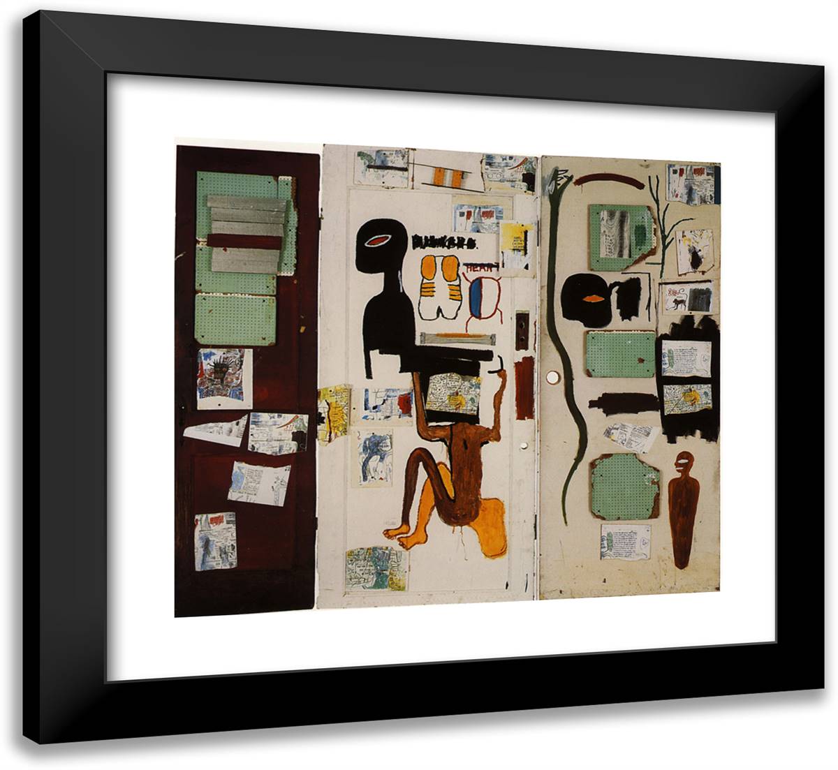 J's Milagro 22x20 Black Modern Wood Framed Art Print Poster by Basquiat, Jean Michel