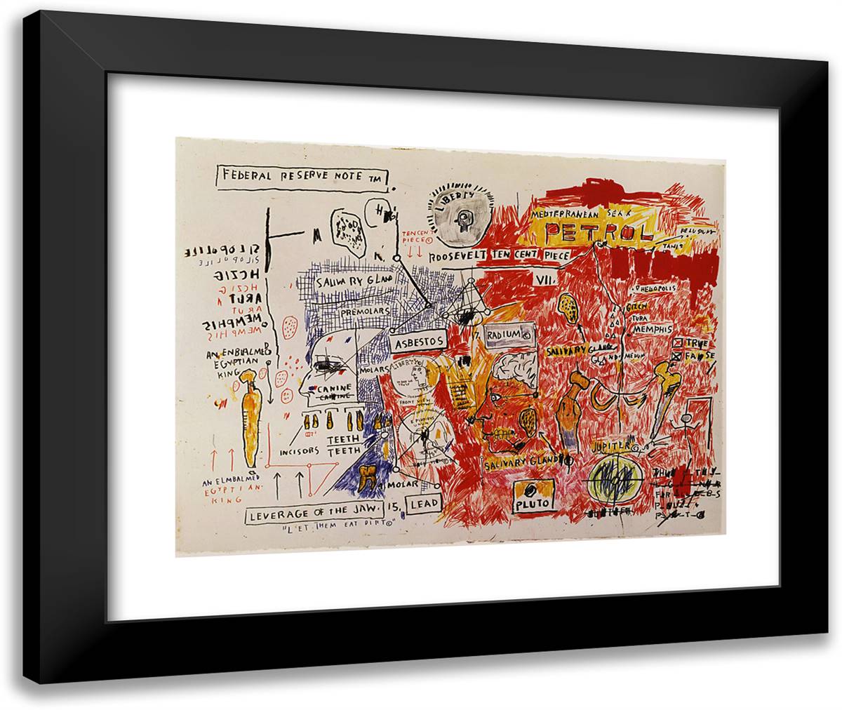 Liberty 24x20 Black Modern Wood Framed Art Print Poster by Basquiat, Jean Michel