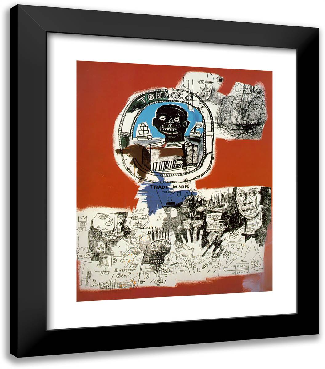 Logo 20x23 Black Modern Wood Framed Art Print Poster by Basquiat, Jean Michel