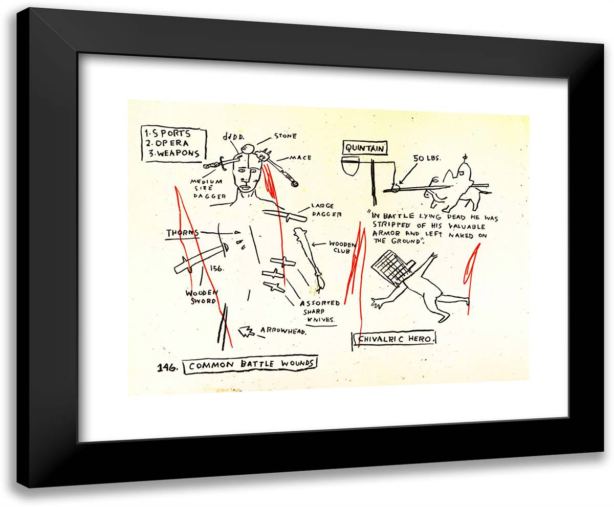 Mace 24x20 Black Modern Wood Framed Art Print Poster by Basquiat, Jean Michel