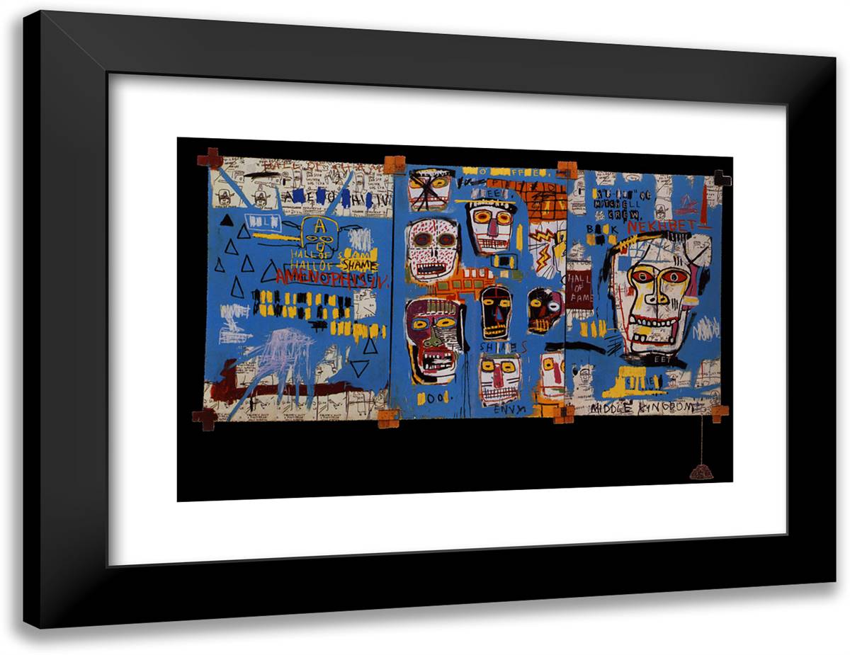 Mitchell Crew 24x18 Black Modern Wood Framed Art Print Poster by Basquiat, Jean Michel