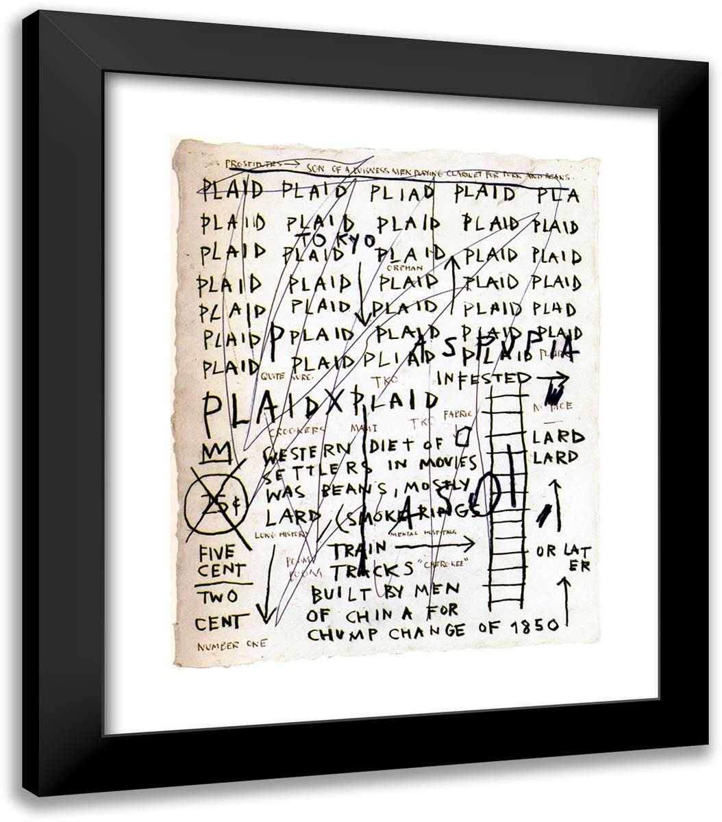Not Detected 20x23 Black Modern Wood Framed Art Print Poster by Basquiat, Jean Michel