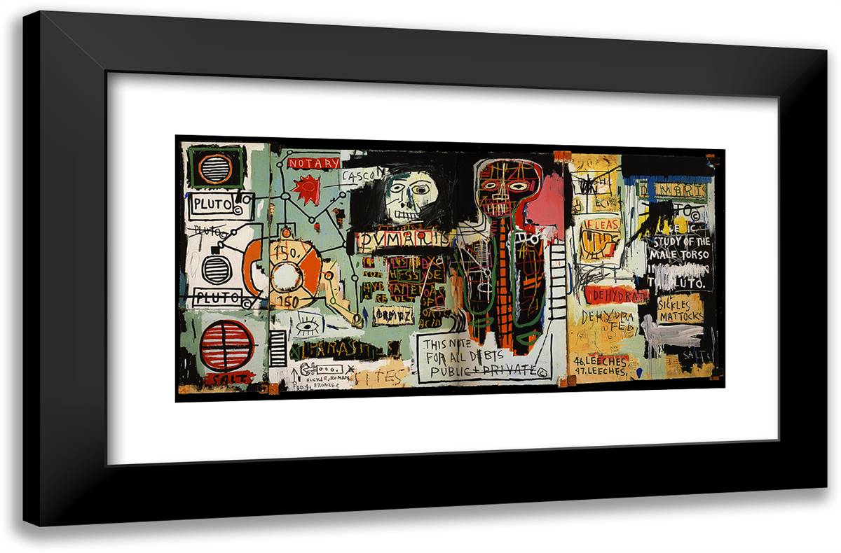 Notary 24x16 Black Modern Wood Framed Art Print Poster by Basquiat, Jean Michel