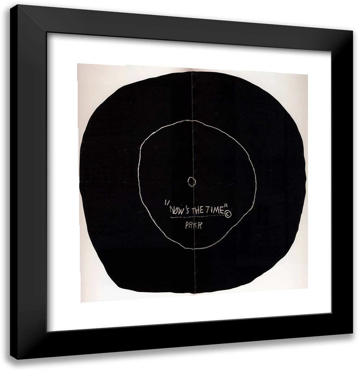Now's the Time 20x21 Black Modern Wood Framed Art Print Poster by Basquiat, Jean Michel