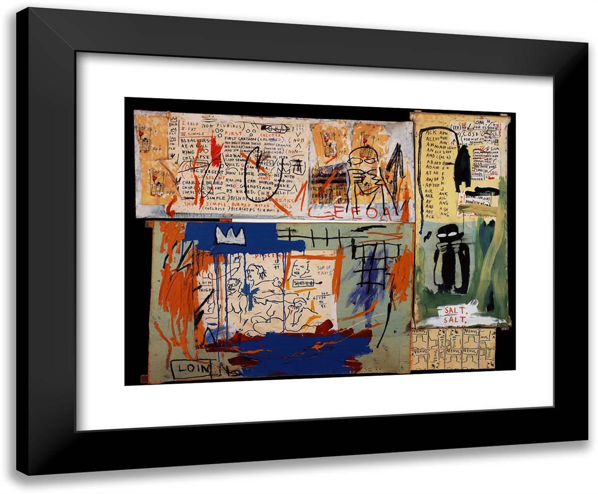 Piscine Versus the Best Hotels 24x20 Black Modern Wood Framed Art Print Poster by Basquiat, Jean Michel
