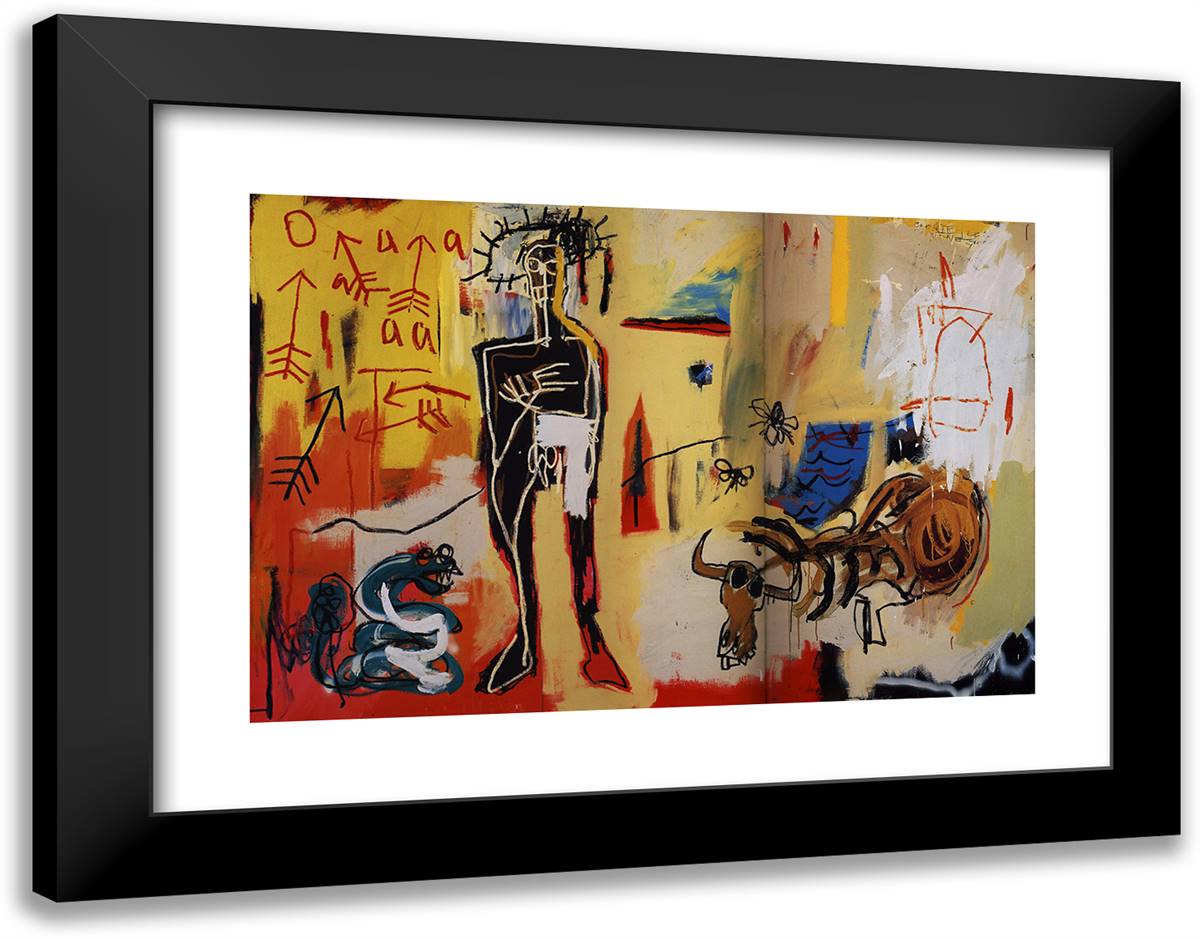 Poison Oasis 24x19 Black Modern Wood Framed Art Print Poster by Basquiat, Jean Michel
