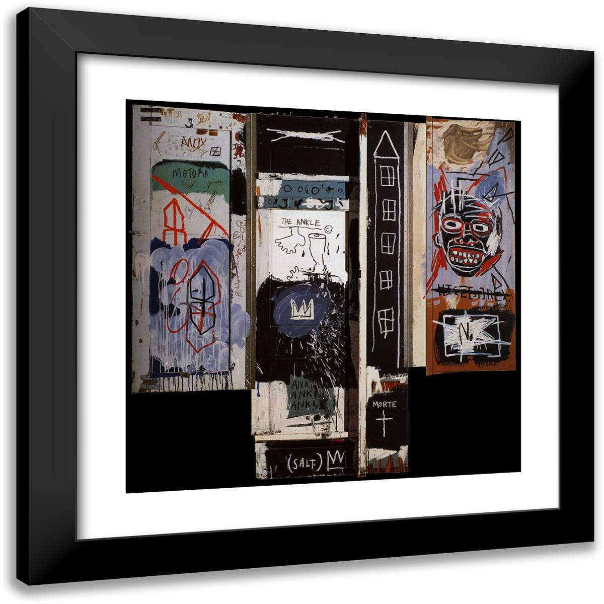 Portrait of the Artist as a Young Derelict 20x20 Black Modern Wood Framed Art Print Poster by Basquiat, Jean Michel