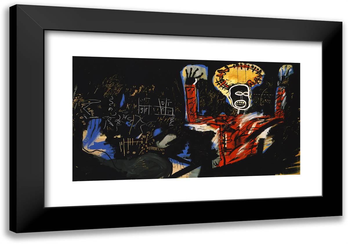 Profit I 24x17 Black Modern Wood Framed Art Print Poster by Basquiat, Jean Michel