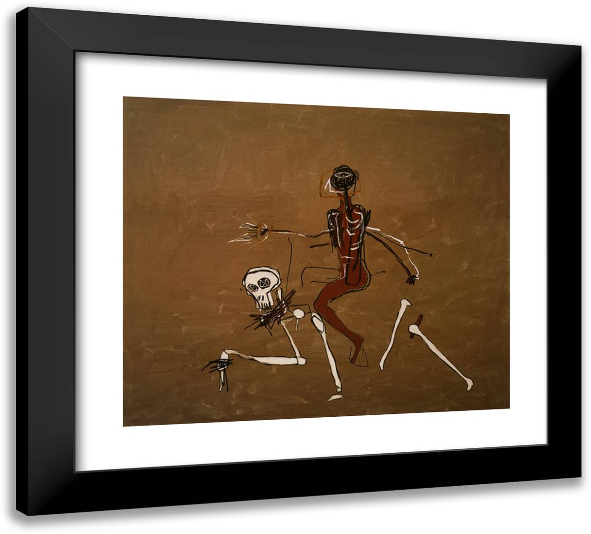 Riding with Death 22x20 Black Modern Wood Framed Art Print Poster by Basquiat, Jean Michel