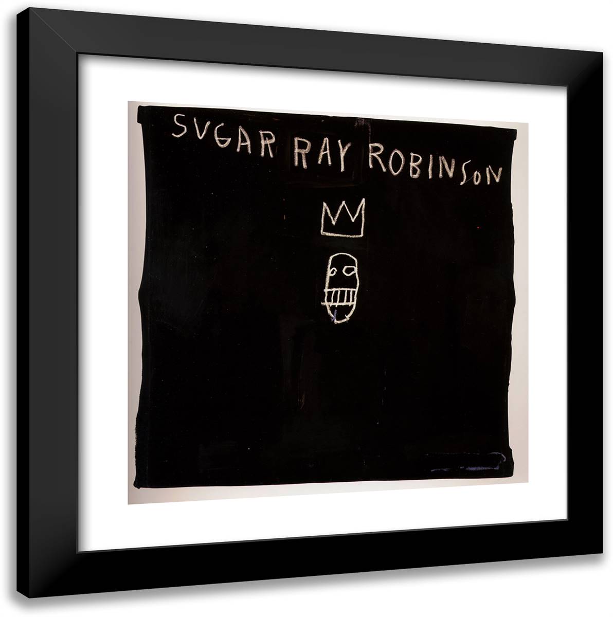 Sugar Ray Robinson 20x20 Black Modern Wood Framed Art Print Poster by Basquiat, Jean Michel