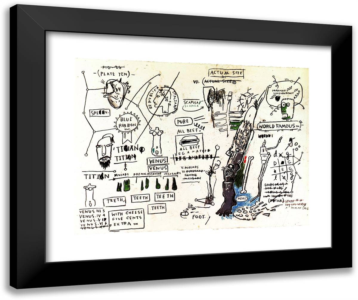 Titian 24x20 Black Modern Wood Framed Art Print Poster by Basquiat, Jean Michel