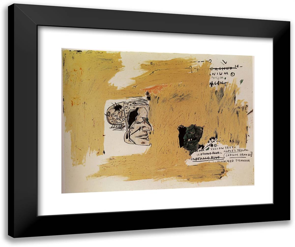 Unbleached Titanium 24x20 Black Modern Wood Framed Art Print Poster by Basquiat, Jean Michel