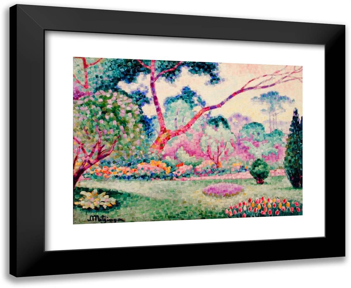 Parc Monceau 24x20 Black Modern Wood Framed Art Print Poster by Metzinger, Jean
