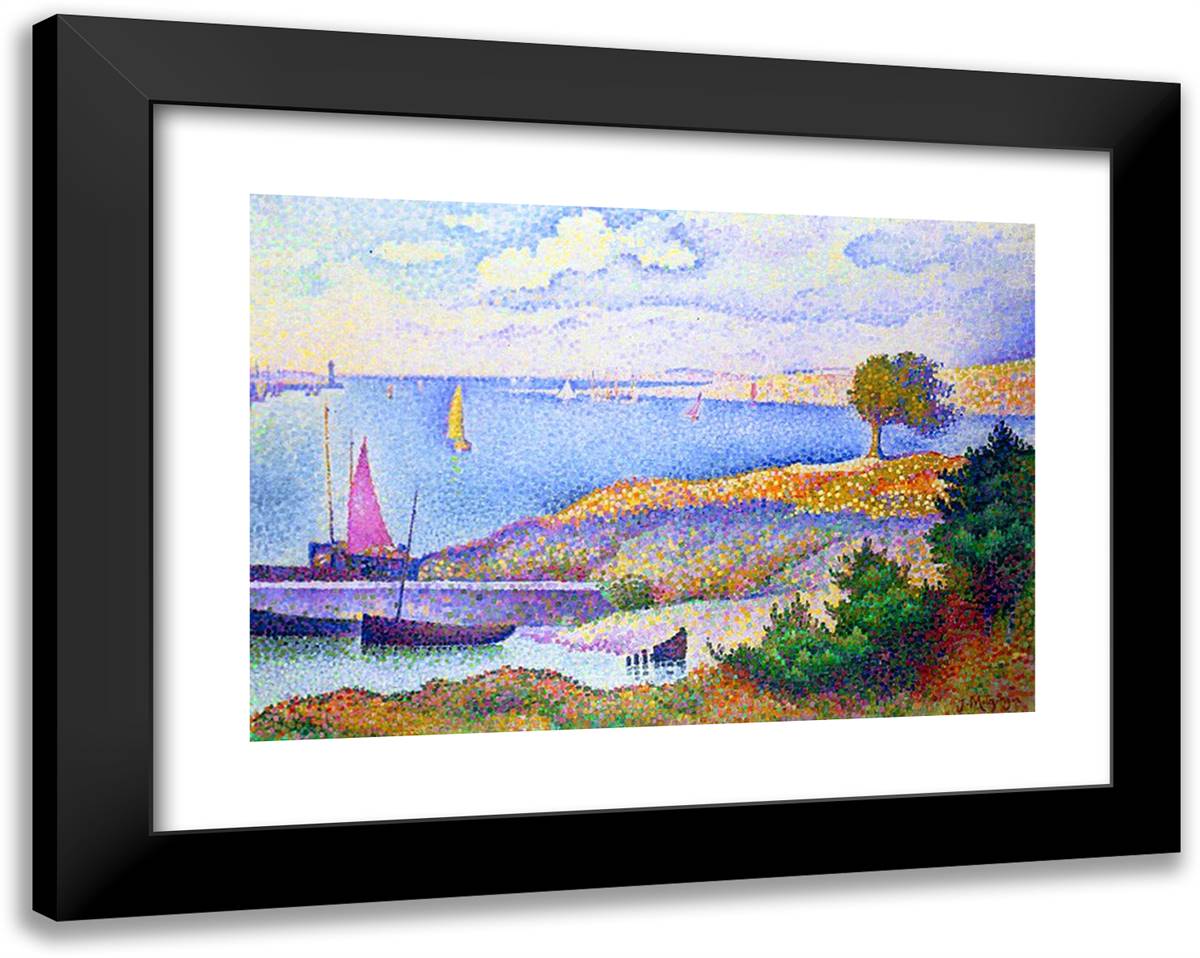 Paysage 24x19 Black Modern Wood Framed Art Print Poster by Metzinger, Jean