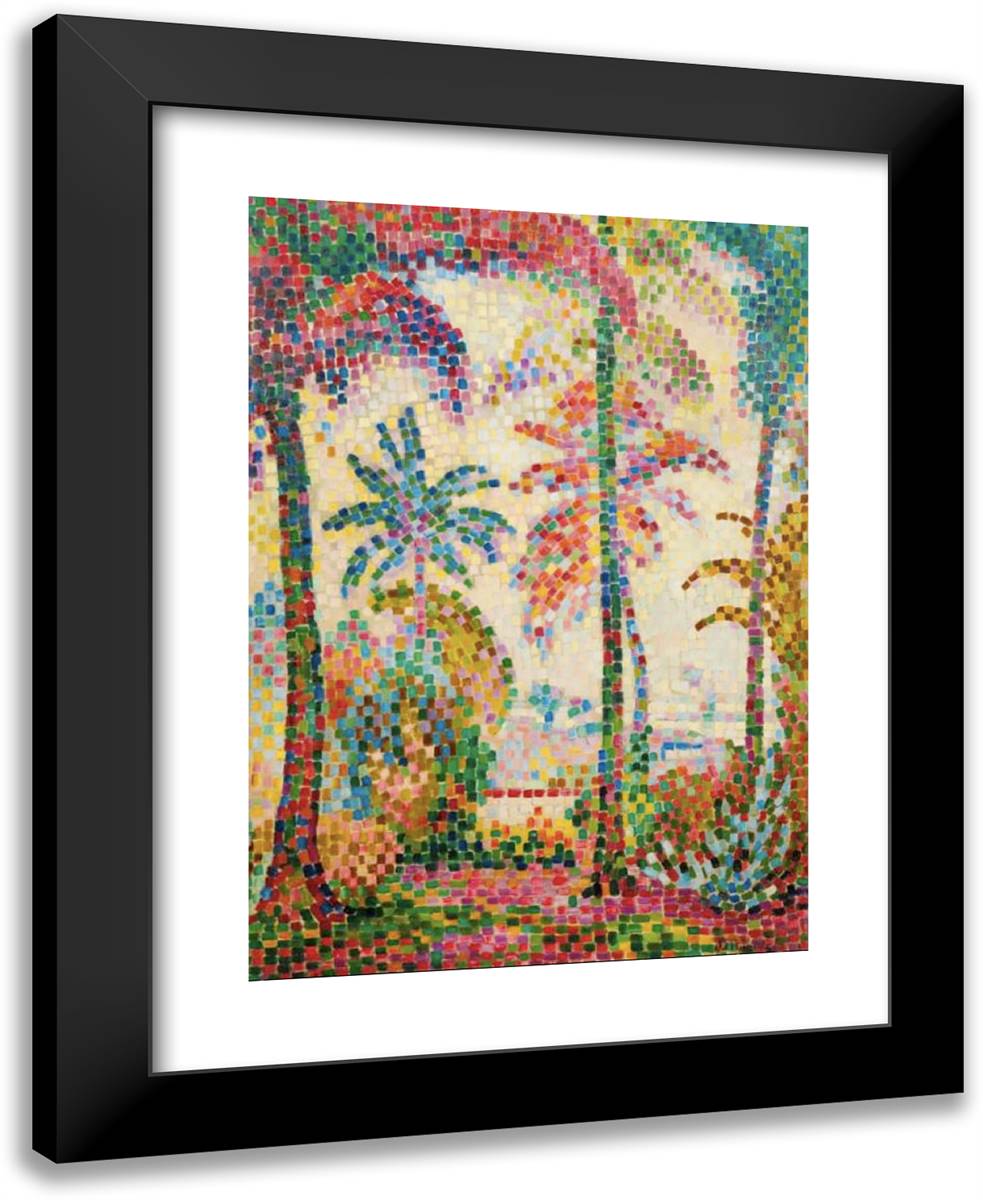 Paysage Tropical 19x24 Black Modern Wood Framed Art Print Poster by Metzinger, Jean