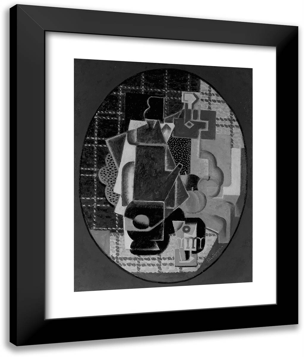 Still Life 20x24 Black Modern Wood Framed Art Print Poster by Metzinger, Jean