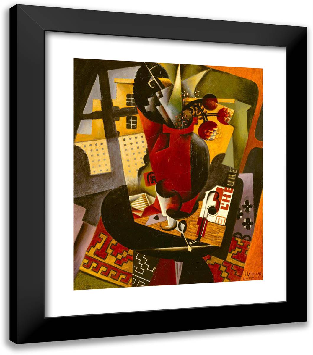 Table by a Window 20x23 Black Modern Wood Framed Art Print Poster by Metzinger, Jean