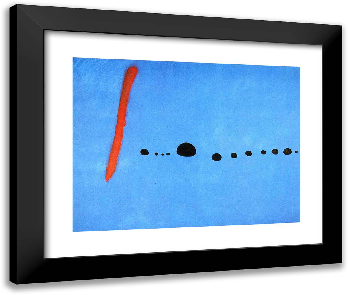 Blue II 24x20 Black Modern Wood Framed Art Print Poster by Miro, Joan