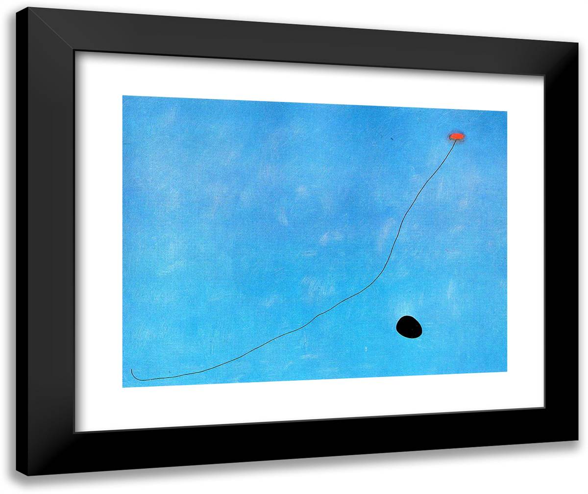 Blue III 24x20 Black Modern Wood Framed Art Print Poster by Miro, Joan