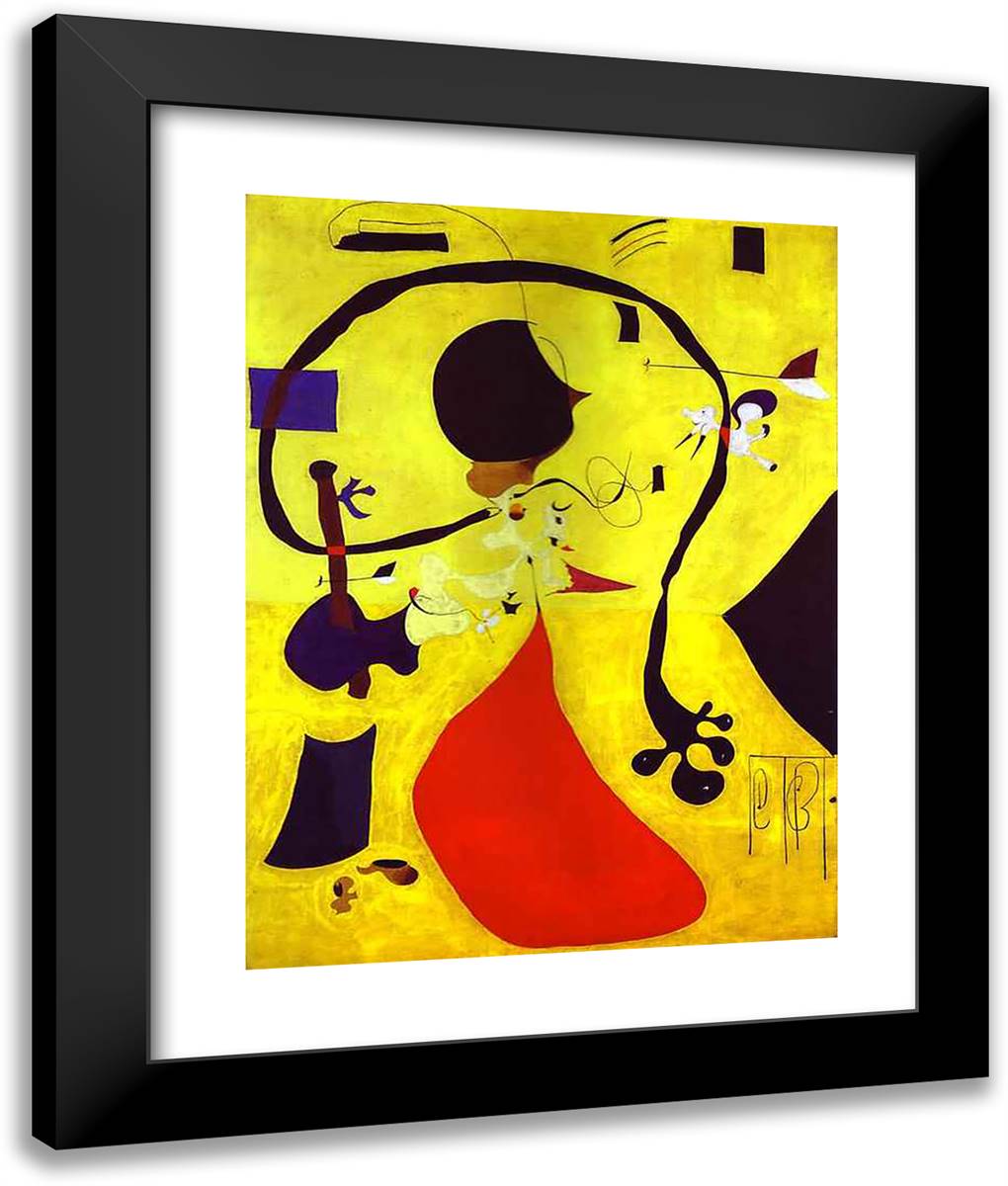 Dutch Interior 20x24 Black Modern Wood Framed Art Print Poster by Miro, Joan