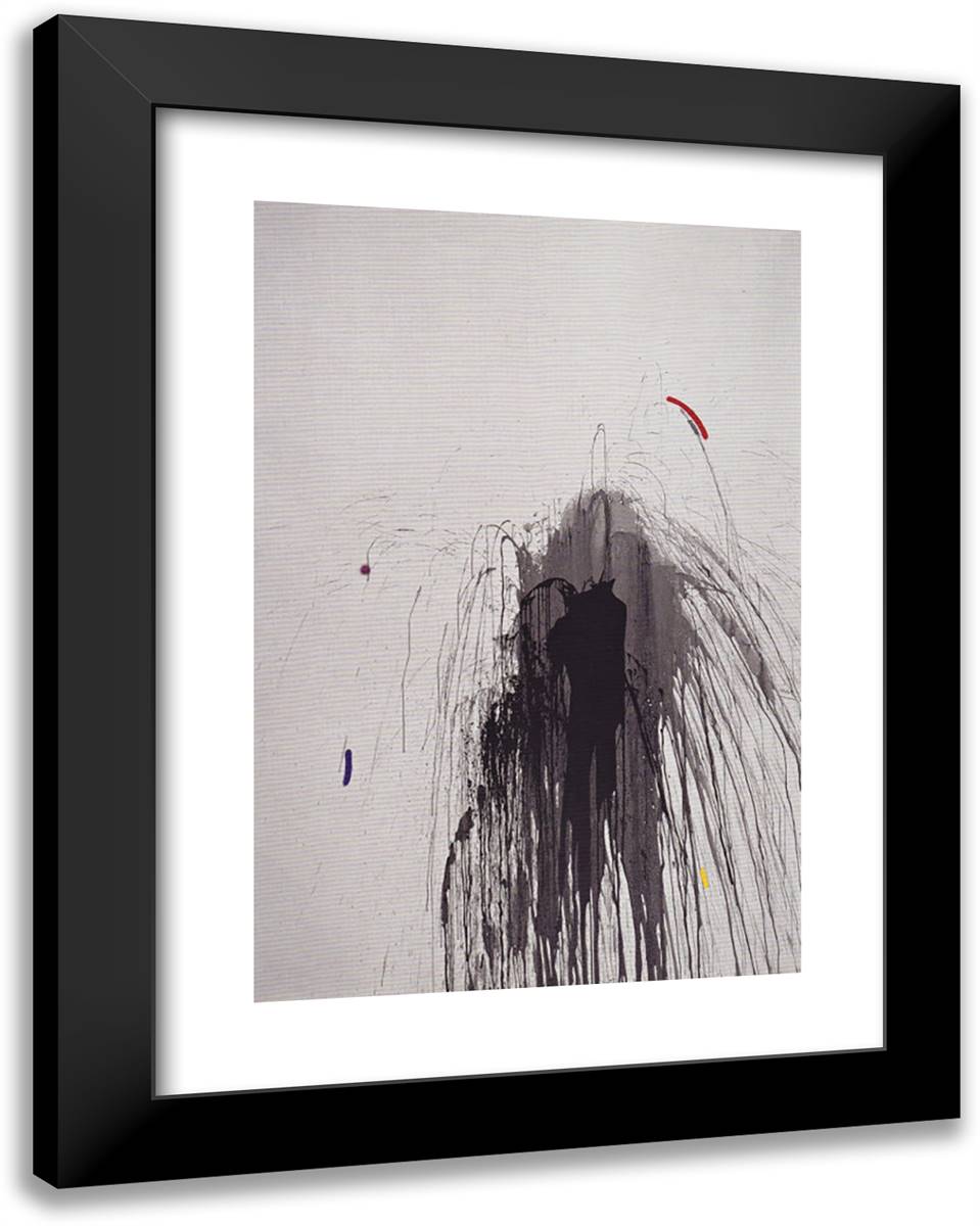 Fireworks I 19x24 Black Modern Wood Framed Art Print Poster by Miro, Joan