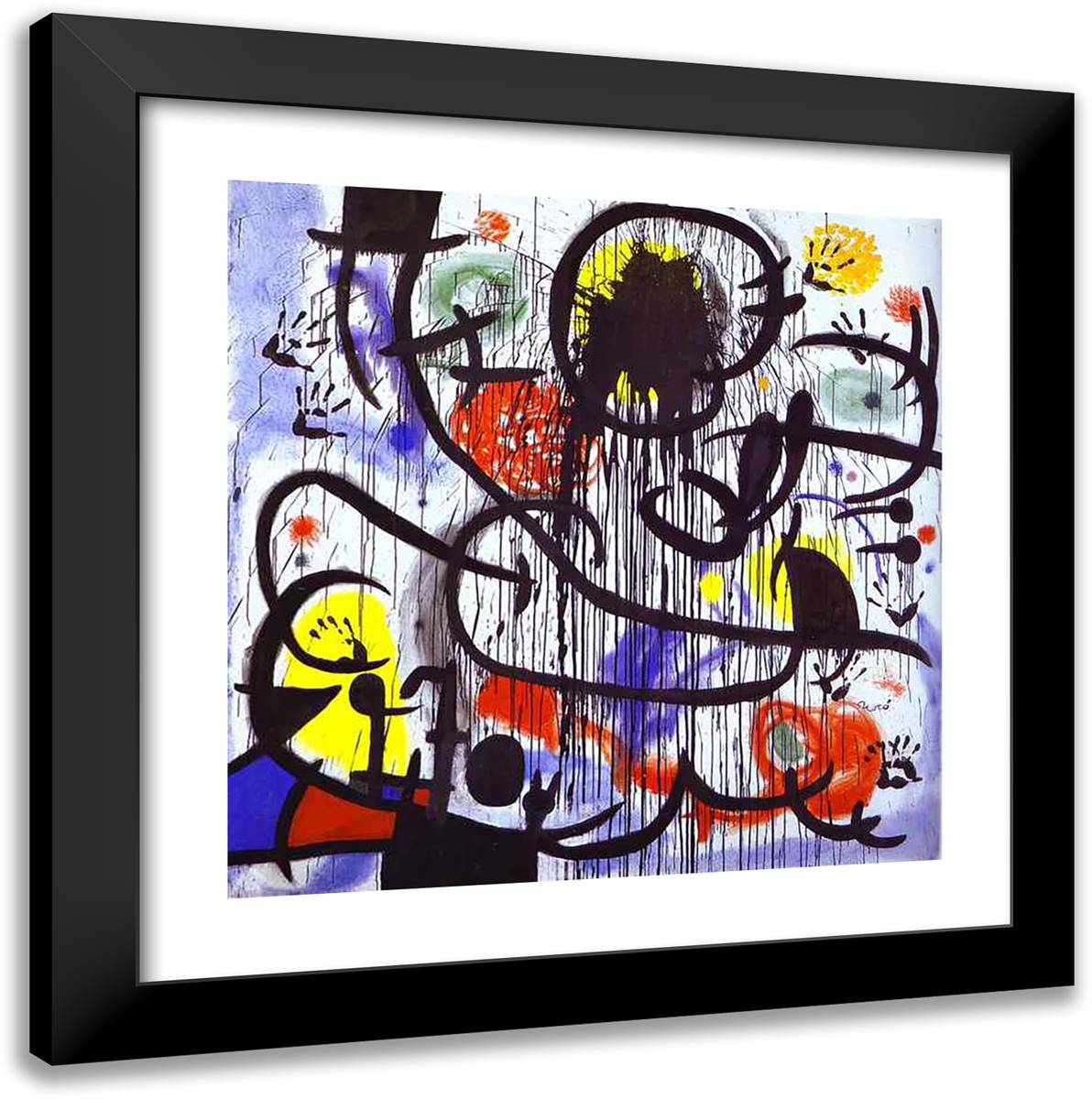 May 20x20 Black Modern Wood Framed Art Print Poster by Miro, Joan