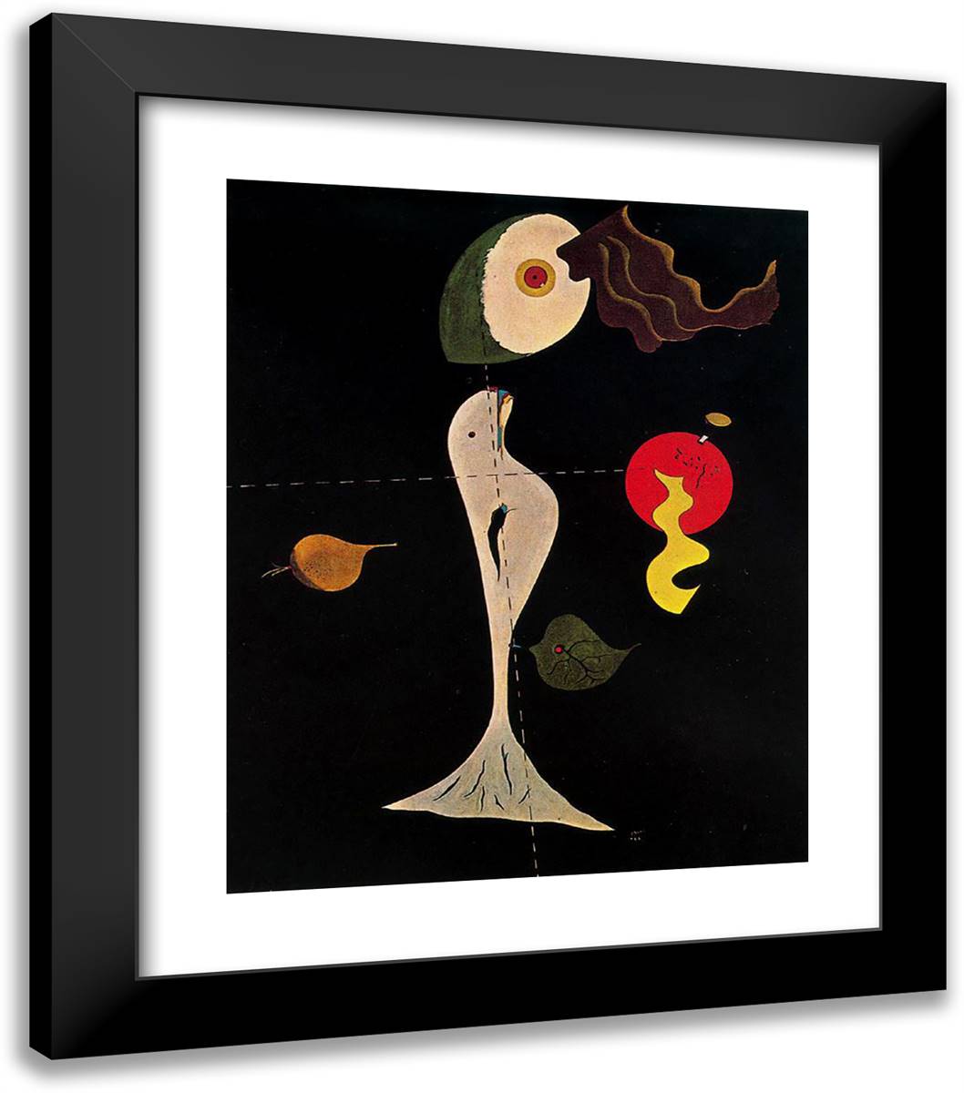 Nude 20x23 Black Modern Wood Framed Art Print Poster by Miro, Joan