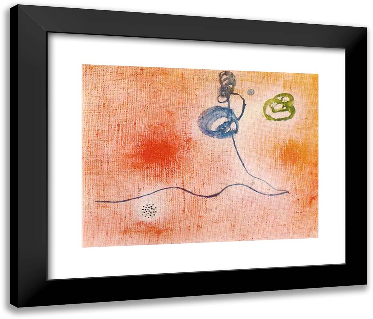 Painting I 24x20 Black Modern Wood Framed Art Print Poster by Miro, Joan