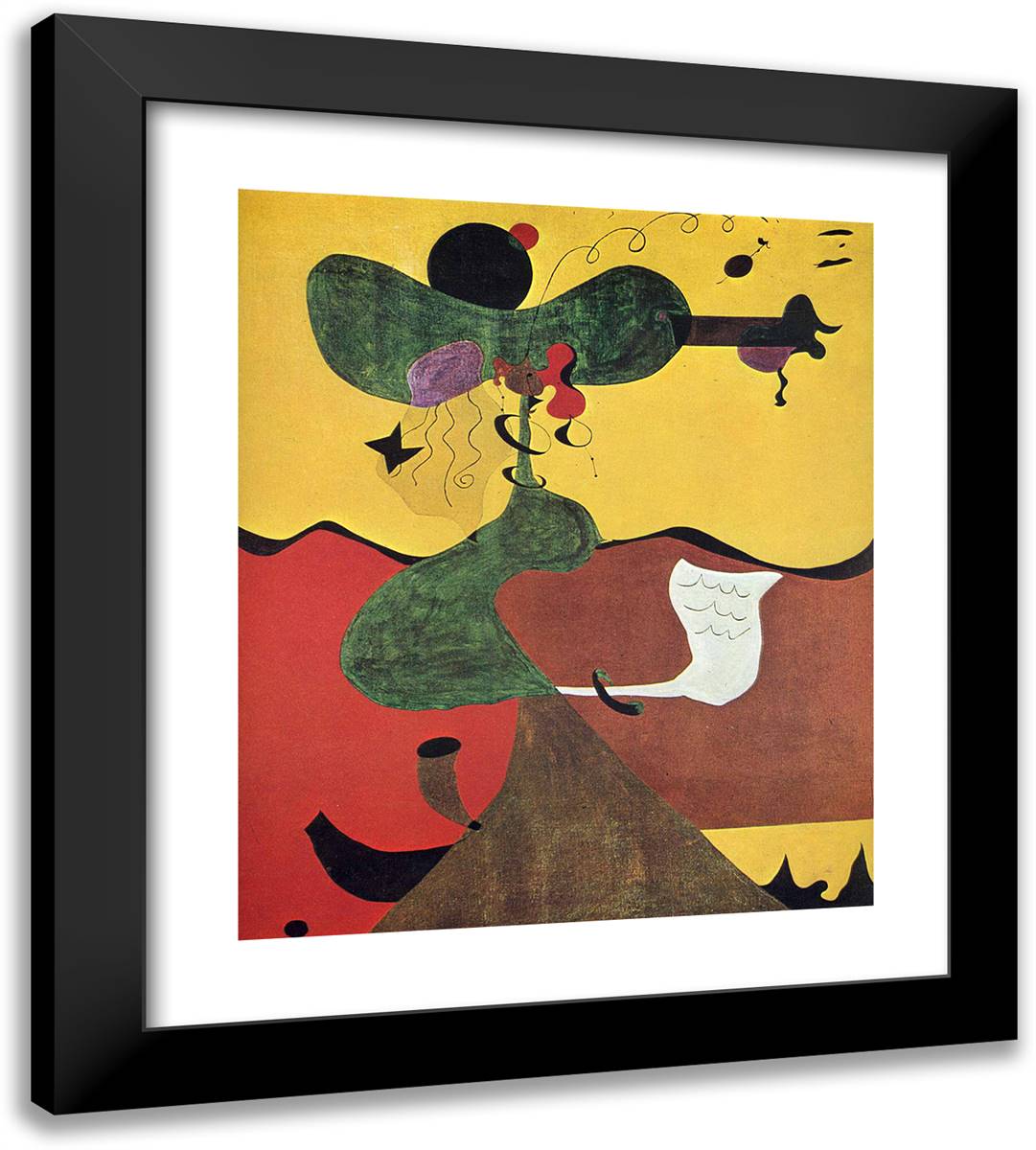 Portrait of Mrs Mills in 1750 (After Constable) 20x22 Black Modern Wood Framed Art Print Poster by Miro, Joan