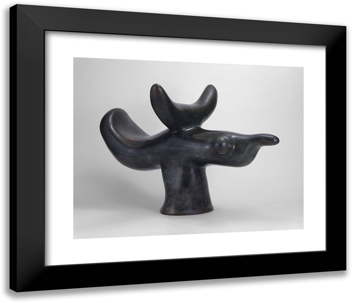 Solar Bird 23x20 Black Modern Wood Framed Art Print Poster by Miro, Joan